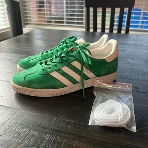 Adidas Gazelles. Green Suede. Excellent Condition!